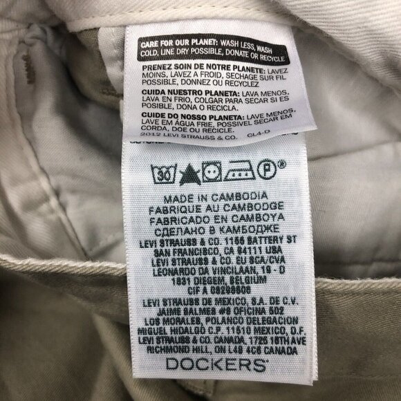 DOCKERS KHAKI MEN'S Sz 40 SHORTS FLAT FRONT CLASSIC FIT - Picture 5 of 6